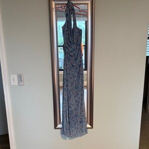 See You Monday Blue and Pink Halter Dress